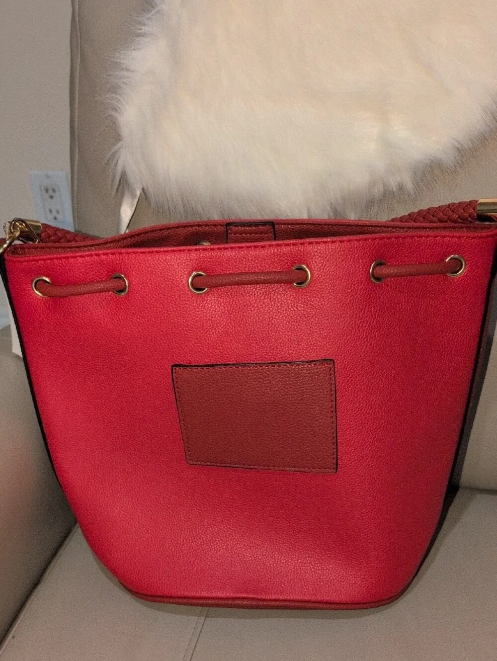 Red 2 Tone 'The Bucket' Women's Bucket Bag